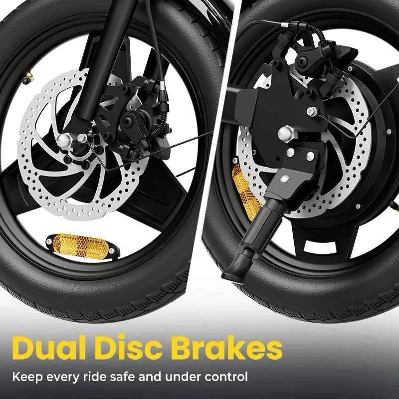 14 inch Electric Bike E-City Bike Folding Commuter E-Bike for Adults 45KM Range