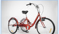 24 inch Adult Trike Tricycle 7 Speed 3 Wheels Bike Foldable with Basket Blue UK