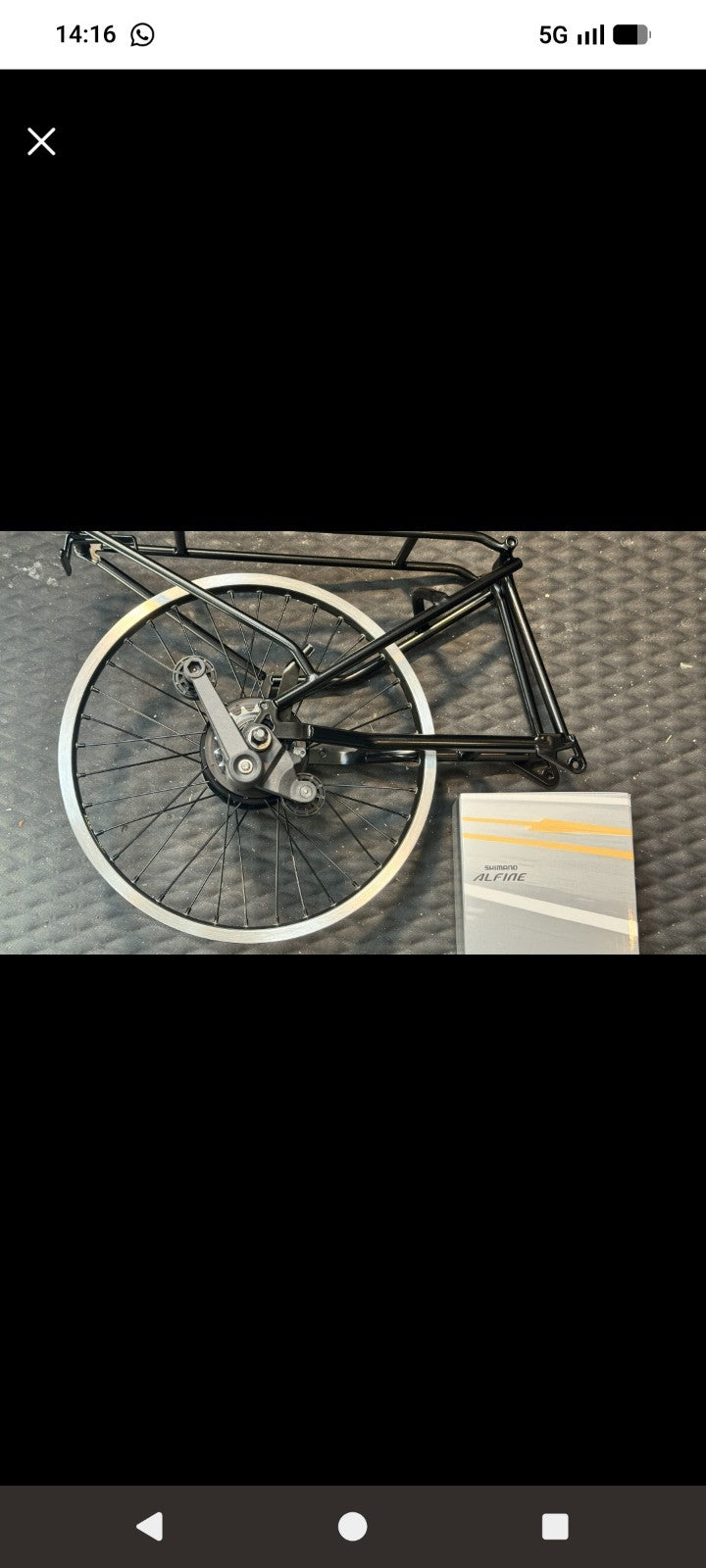 Brompton Folding Bike 16in Frame Black Shimano Alfine 11-Speed Hub Rear Rack