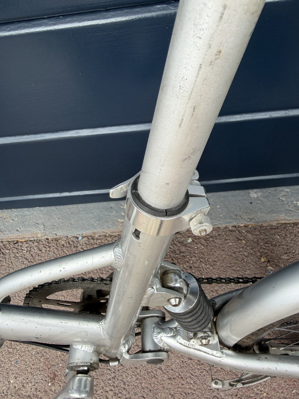 Vintage Silver Aluminium Folding Bike 6 Speed Grip Shifter