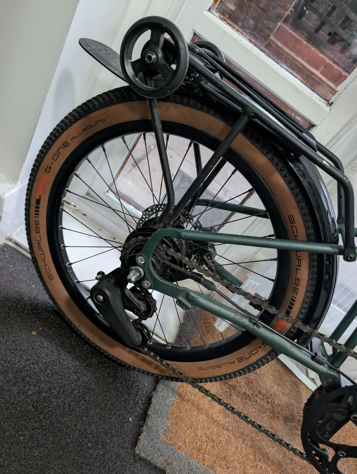 Brompton G Line with Optional Extras. 20" Rims, Green, 8-Speed, Rack, Mudguards