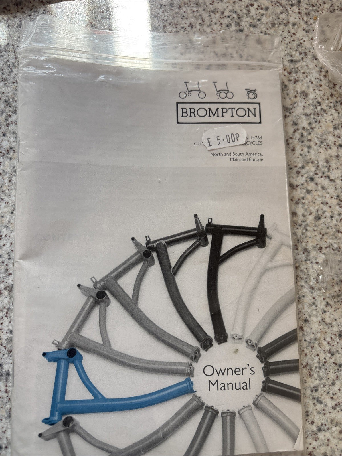 Brompton P6R Black Folding Bike - 6 Speed 2015 with Luggage Rack and Bungees