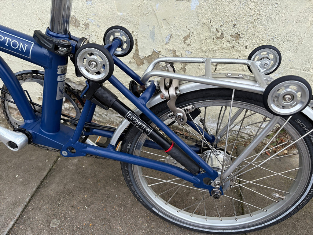 Brompton M3L folding bike 3 speed in two-tone blue
