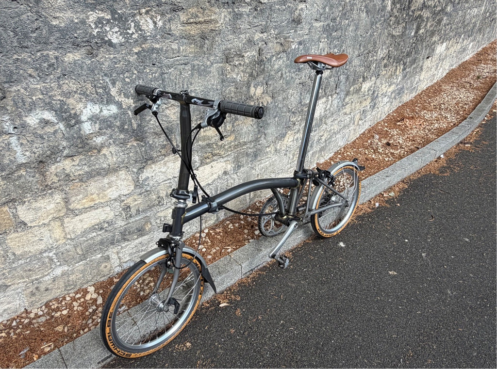 BROMPTON S2LX Superlight in raw lacquer with modifications