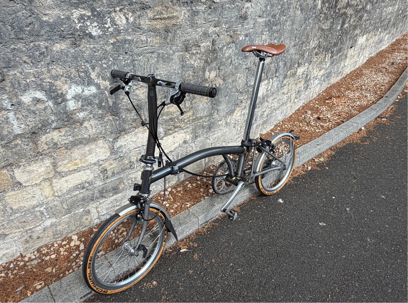 BROMPTON S2LX Superlight in raw lacquer with modifications