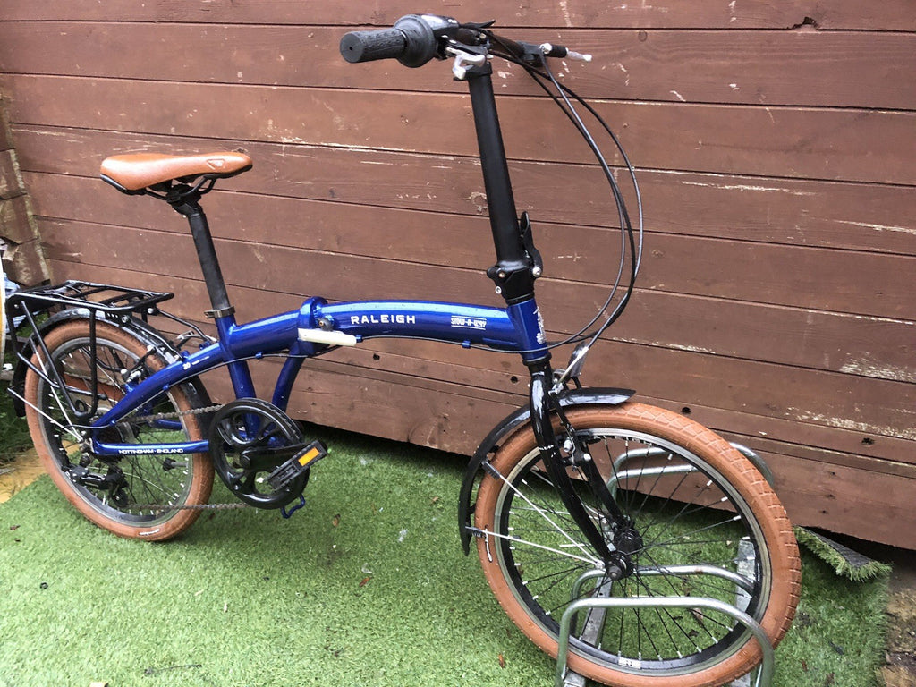 Raleigh Stowaway Folding Bike 2023 Blue Good Condtion Shimano 7 Speed