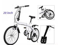 20 inch Unisex Folding Bike Adult Kids City Bike 6 Speeds Bicycle White