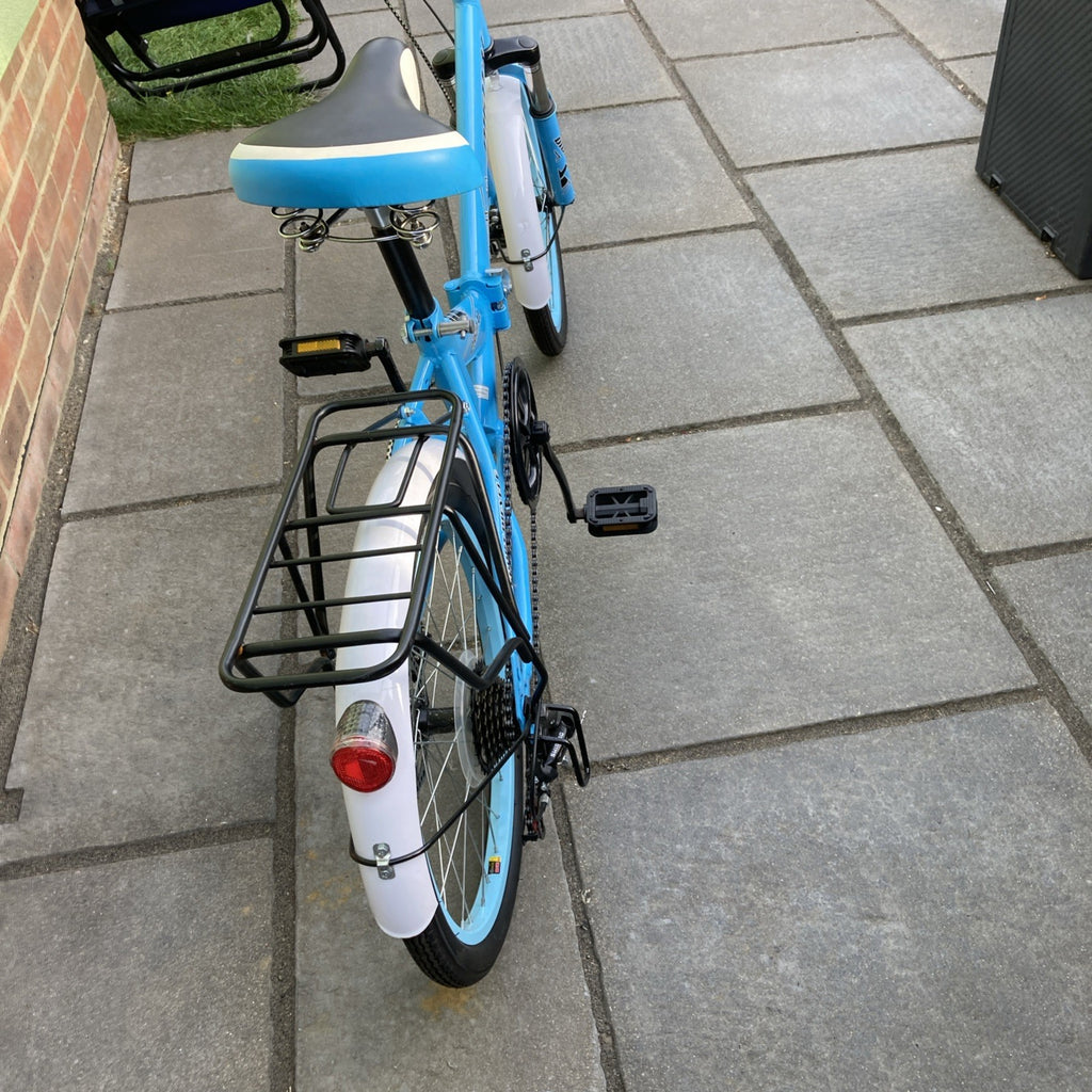 Digital Folding Blue Bike Carbon Steel 7 Speed Unisex Custom Design For UK