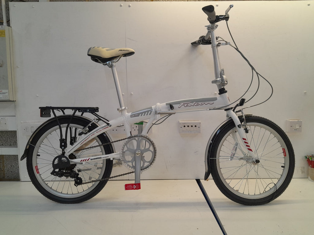 Falcon Go-to Unisex 20" Wheel 7-Speed Compact Alloy Folding Bike - White A