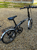 Carrera Transit 20in Folding Bike Black/Silver V-Brakes Mudguards Rear Rack