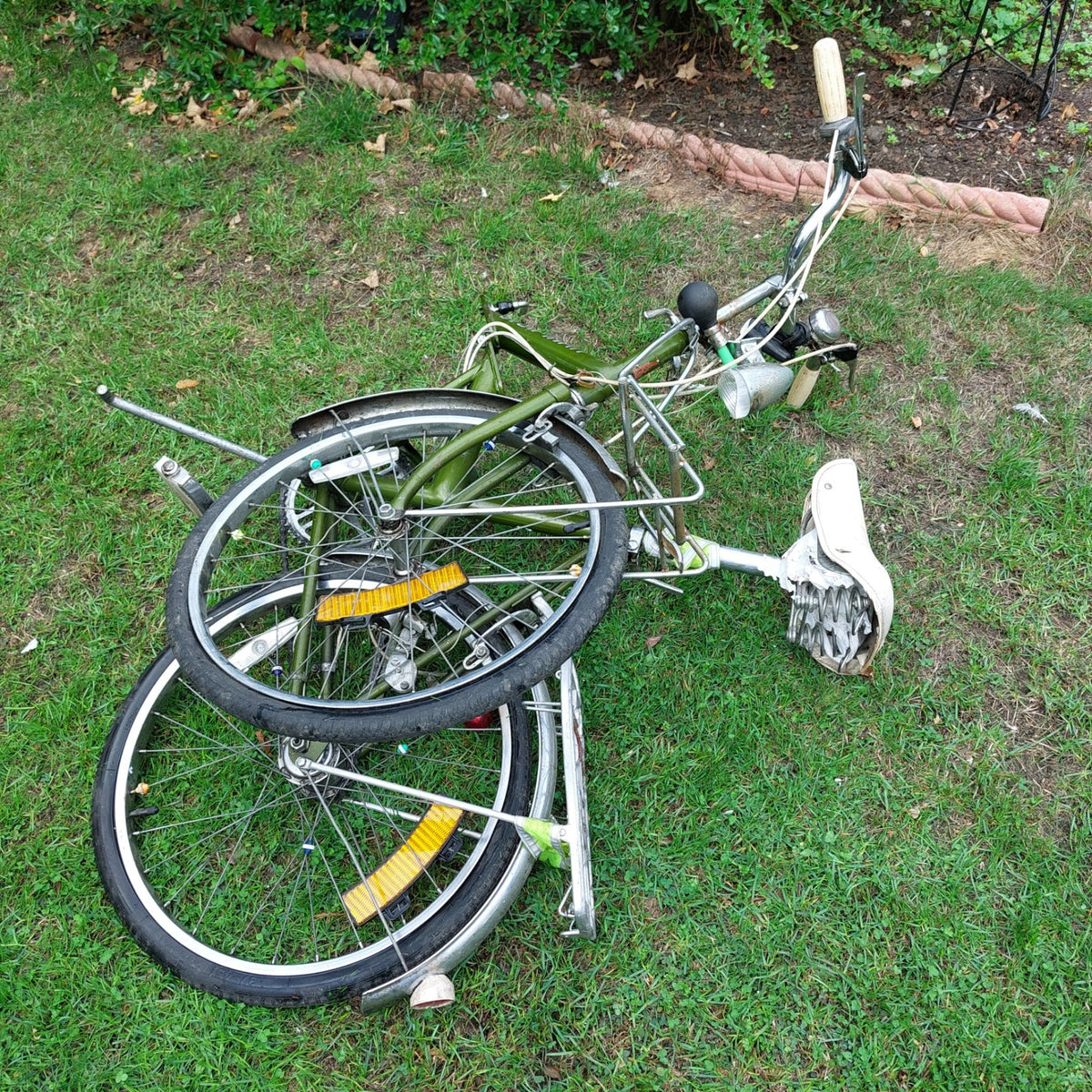Raleigh Stow Away Folding Bicycle   Green   Vintage