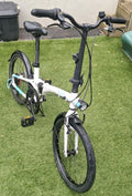 BTwin  Tilt 500 Folding Bike. White And Blue Aluminium Frame commuter bike