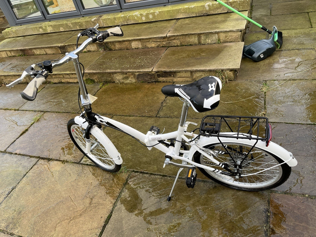Northern 20in Folding Bike White/Black, Rear Rack & Mudguards, Caliper Brakes