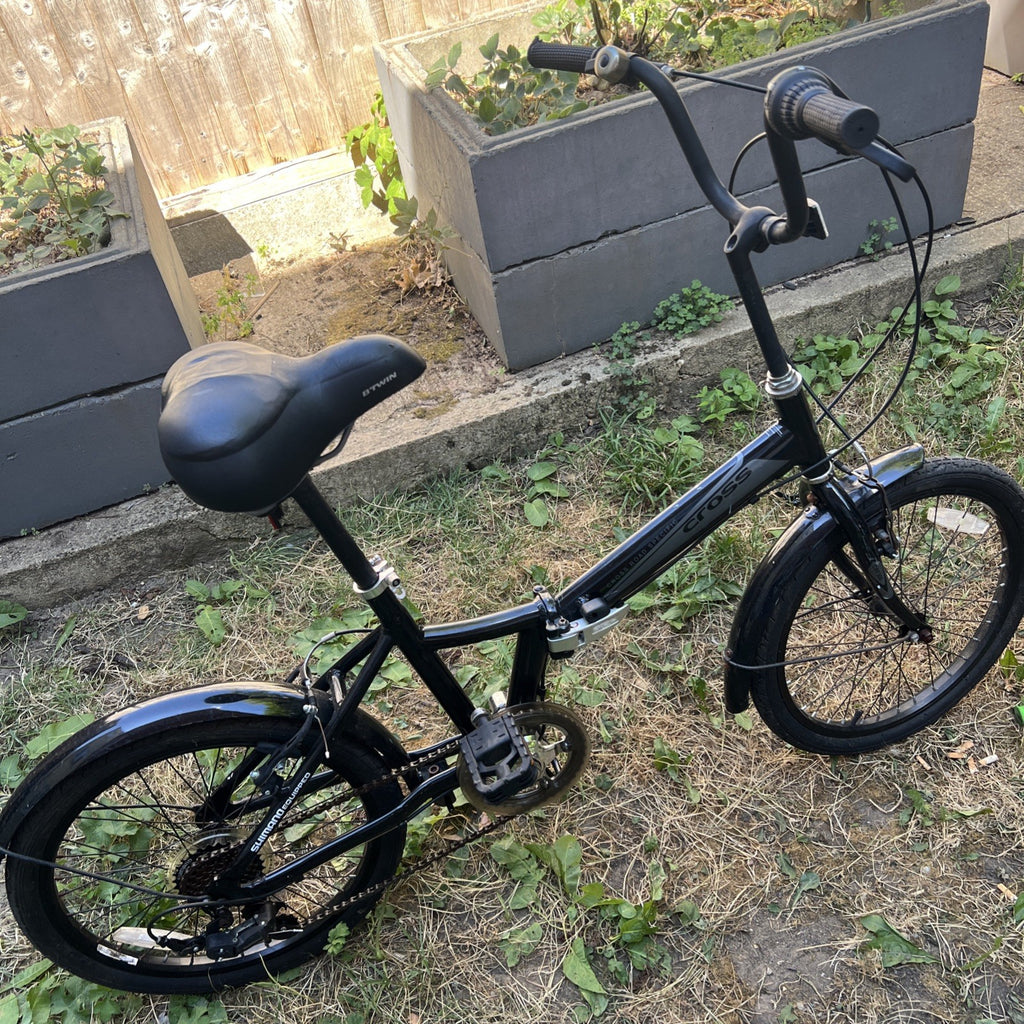 Cross 20” Folding Bike Shimano 7 Speed Adult Bicycle Black Foldable