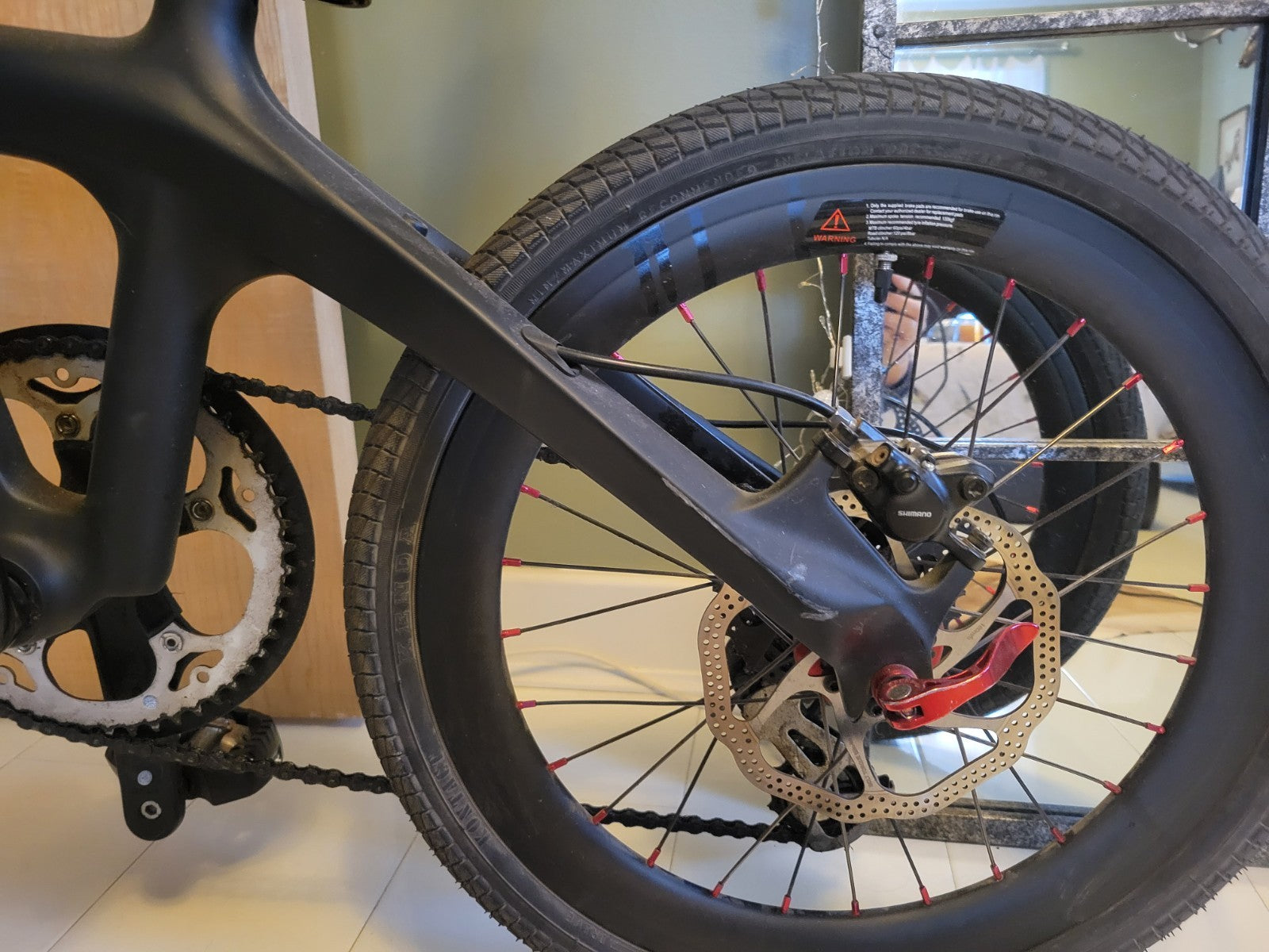 Full Carbon Fibre Foldable Bike 20", matt black, free pumps & lubriacnt