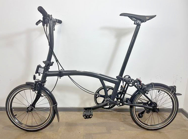 Brompton P Line 4 Speed 2022 Low Handlebar Folding Bike - Midnight Black