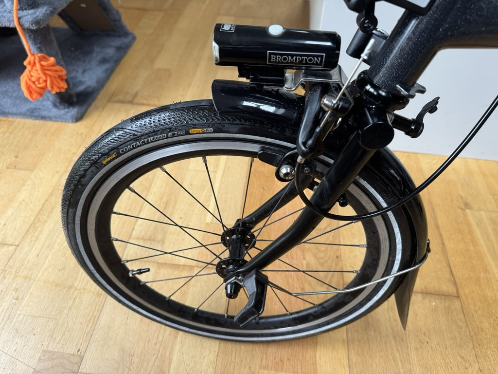 Brompton P Line 4 Speed 2023 Mid Handlebar Folding Bike - Midnight Black