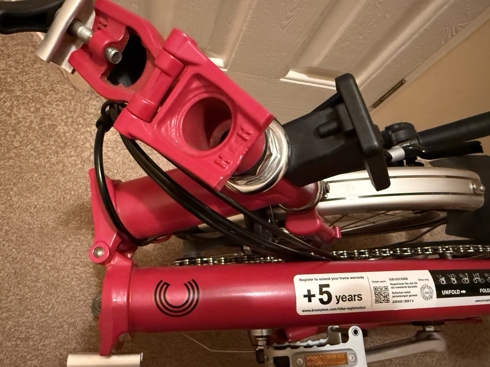 Brompton C Line Explore - House Red. High Handlebars