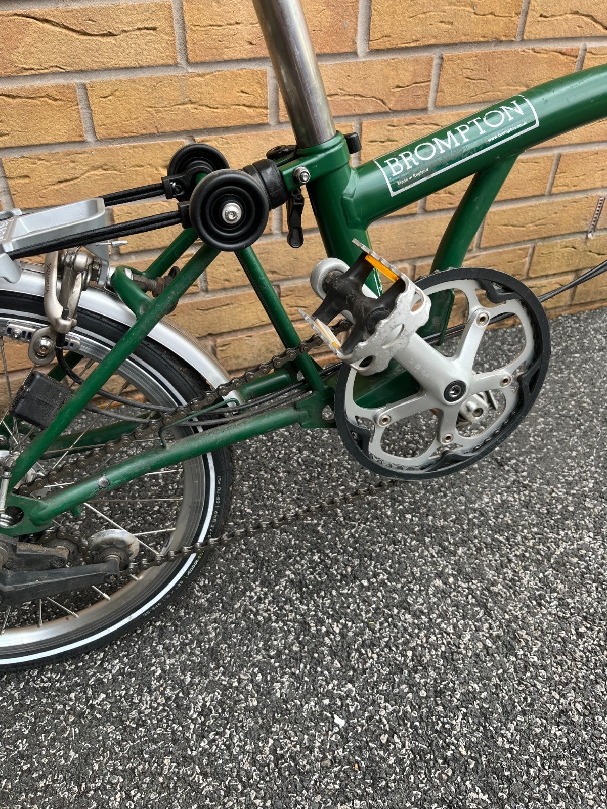 Brompton M3L in Racing Green, newly serviced with rear rack