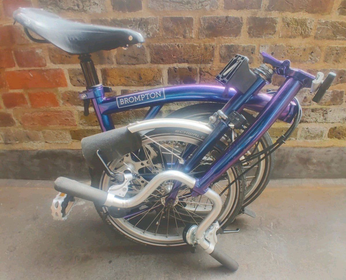 Beautiful Brompton 3 Speed With Extended Seatpost