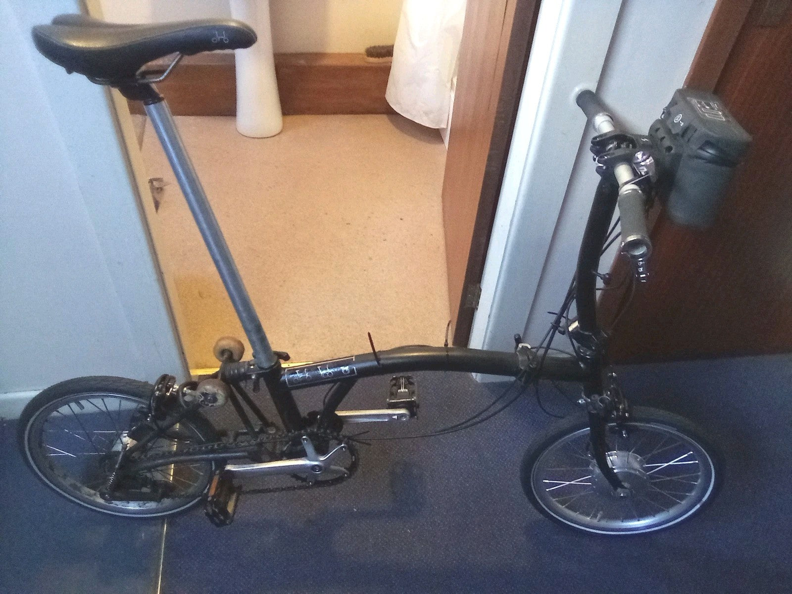 Brompton Swytch S3L Black Folding Bike Excellent Condition