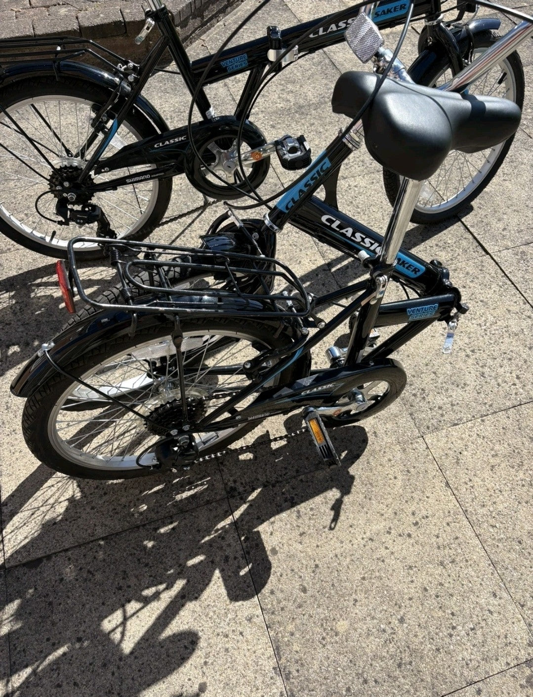 2 x Adults Black Classic Saker Folding Bike Venture Series 20" Shimano 6-speed