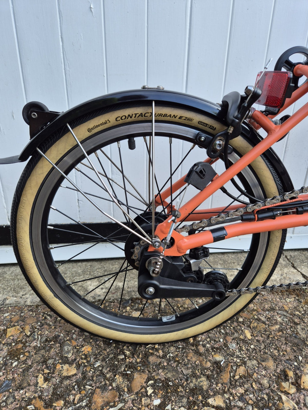 Brompton C Line Explore 6 Speed. FULLY SERVICED. Low Bar. Fire Coral Orange.
