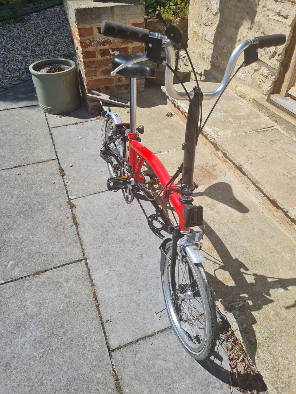Brompton M3L Folding Bike Red and black