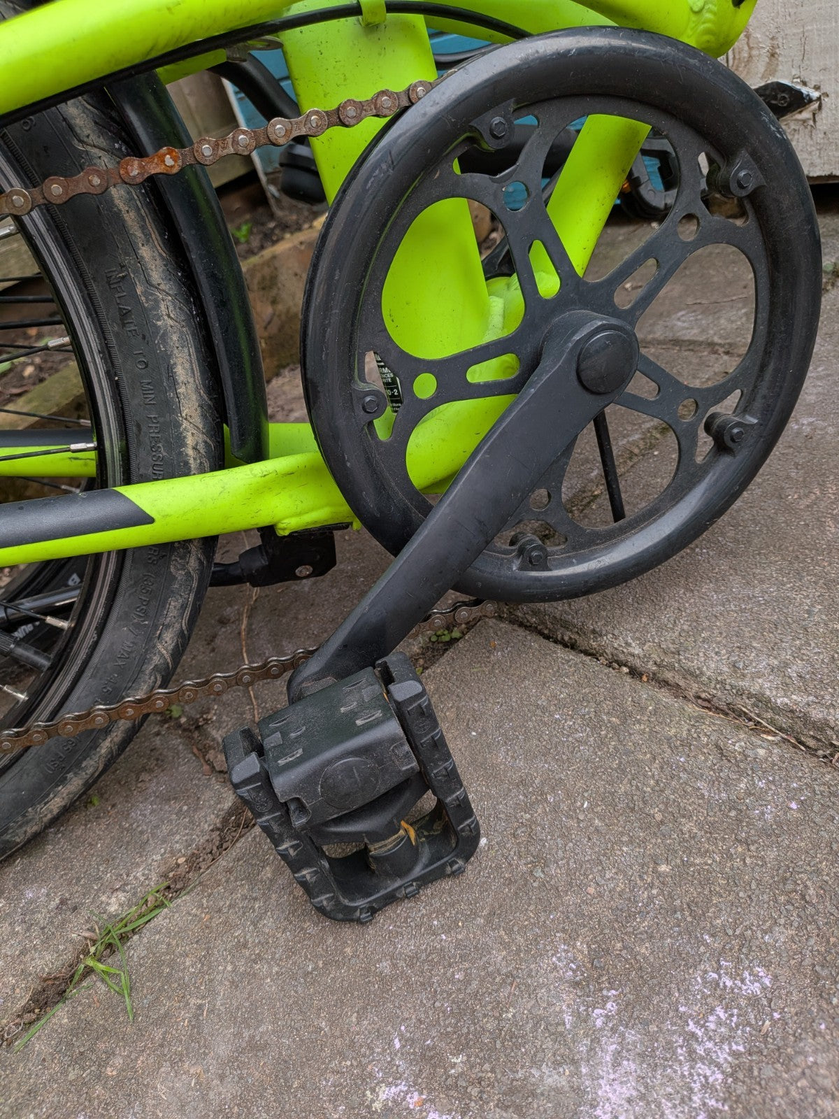 BTWIN Tilt 500 Neon Yellow 7 Speed Decathlon Folding Bike Great Condition Ch65