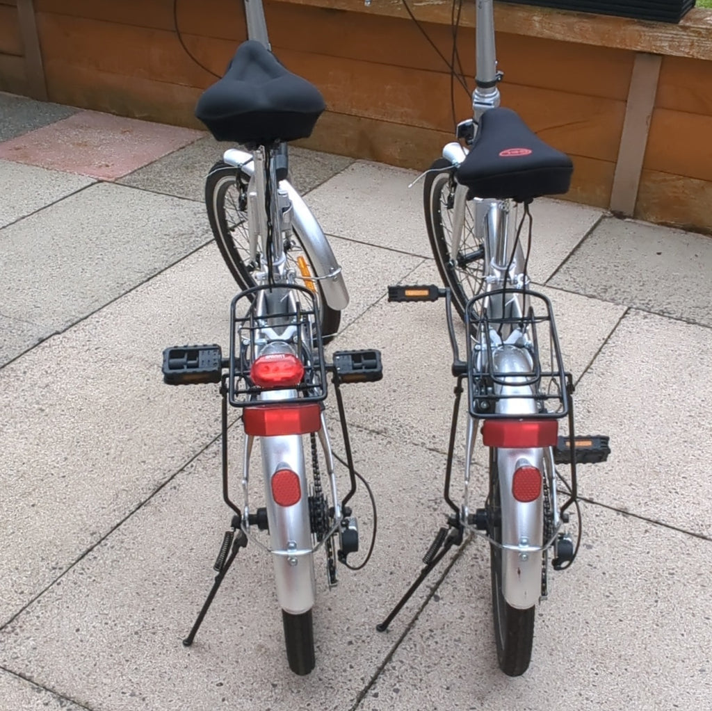 Ridgeyard Folding Bike Silver 16in Wheels Caliper Side Pull Brakes Reflectors
