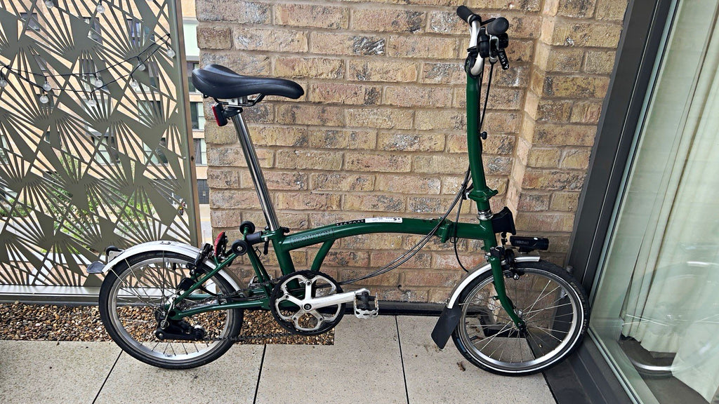 Brompton C Line 2021 Folding Bike Green with Mudguards & Reflectors