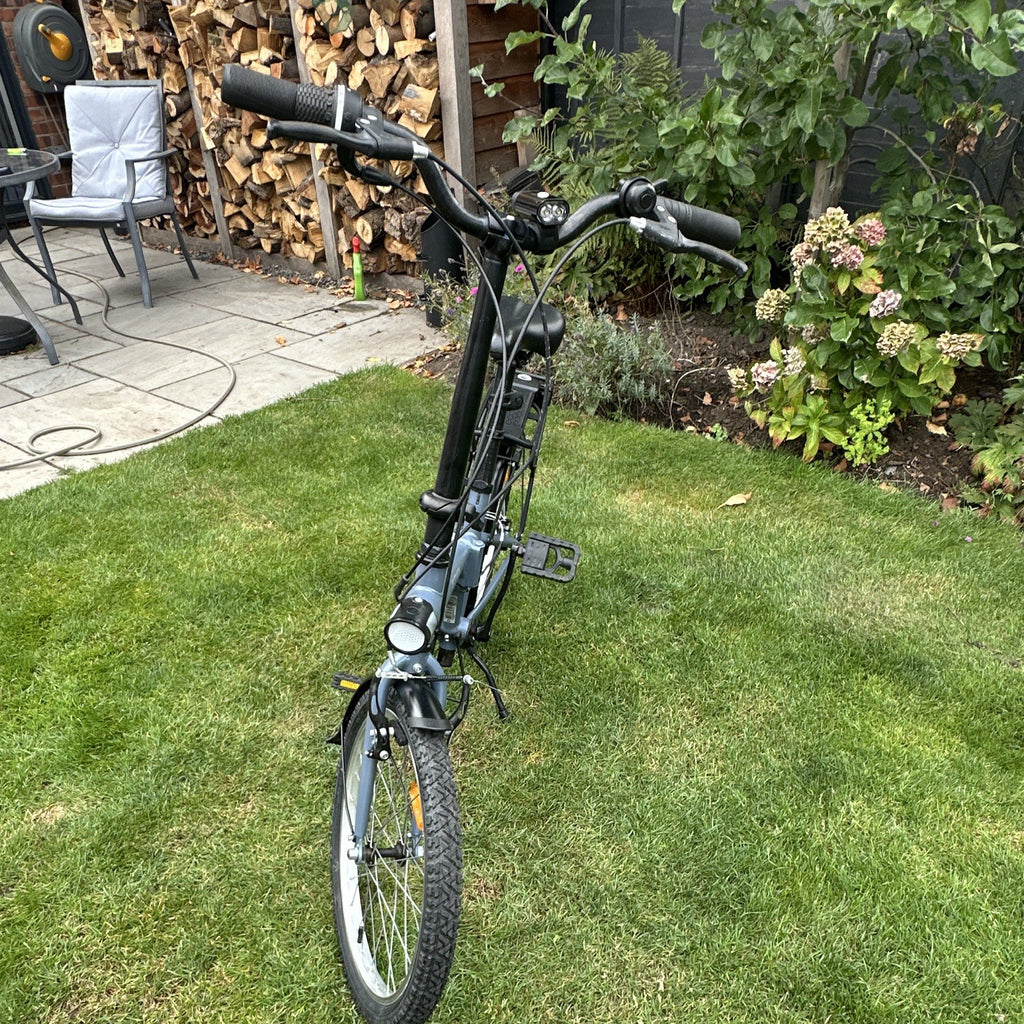 B'TWIN Tilt 120 20in Folding Bike Grey/Black Rear Rack Mudguards Reflectors