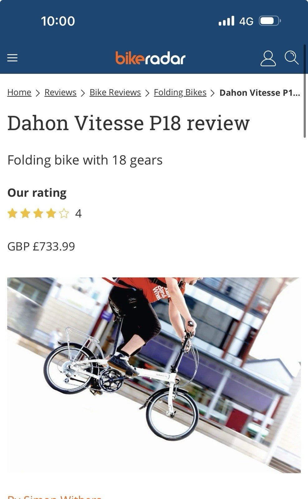 Dahon Vitesse P18 Folding bike with 18 gears RRP £733