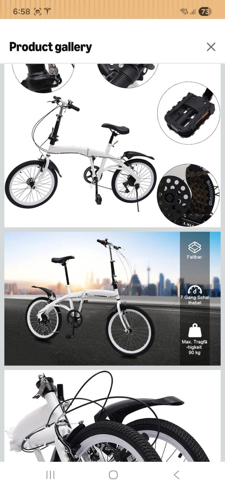 TRIOBLADE  20 Inch Adult Folding Bike 7 Speed Compact City Commuter