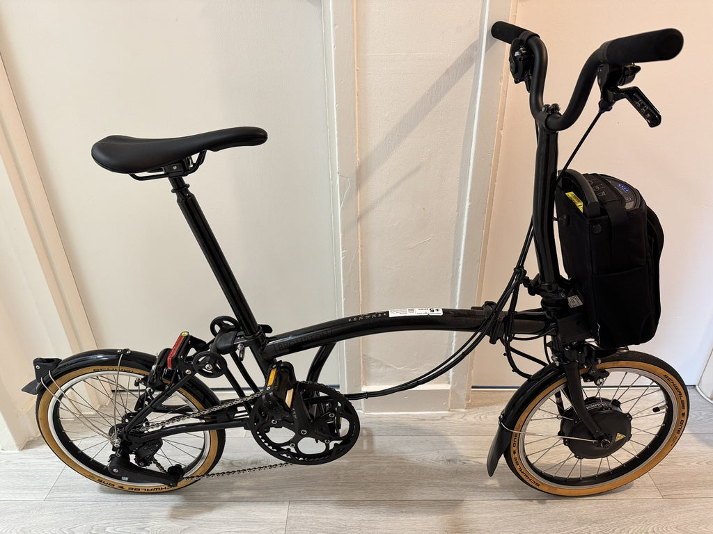 Brompton Electric P Line Urban Mid Handle Bar Folding    Midnight Bike - Black