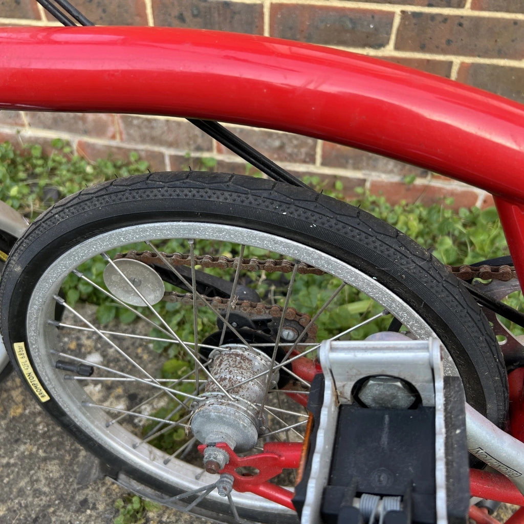 Brompton Bike Red.  Model L3.   Year 2004.  Poor Condition .