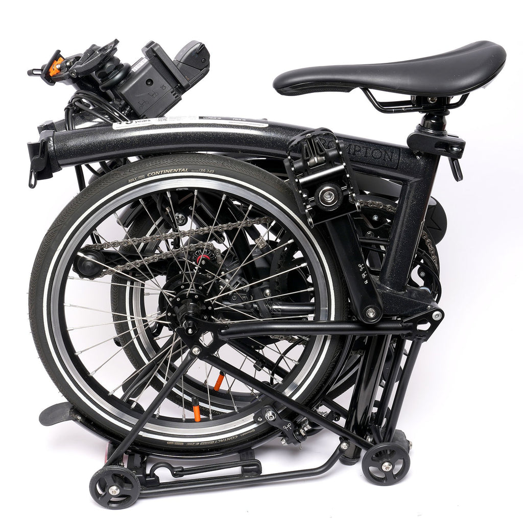 BROMPTON ELECTRIC P LINE 4 SPEED FOLDING BIKE IN BLACK SPARKLE