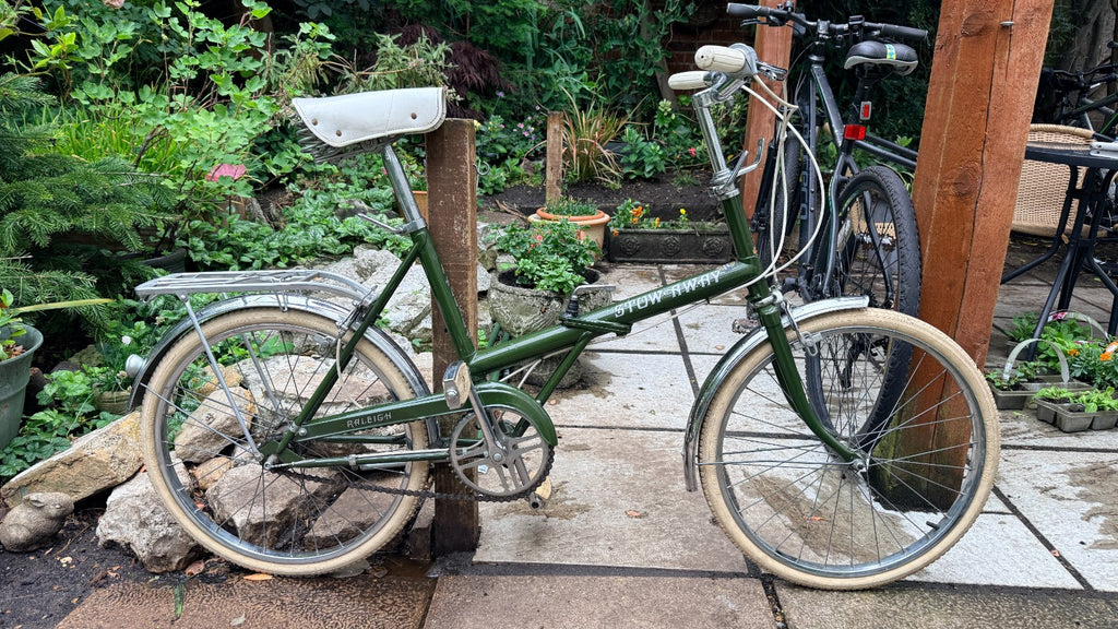 Folding Stow Away Retro Rare Green Bike