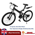 Mens Womens Mountain Bike 26 inch Wheel 21-Speed Foldable Double Disc Brake Bike