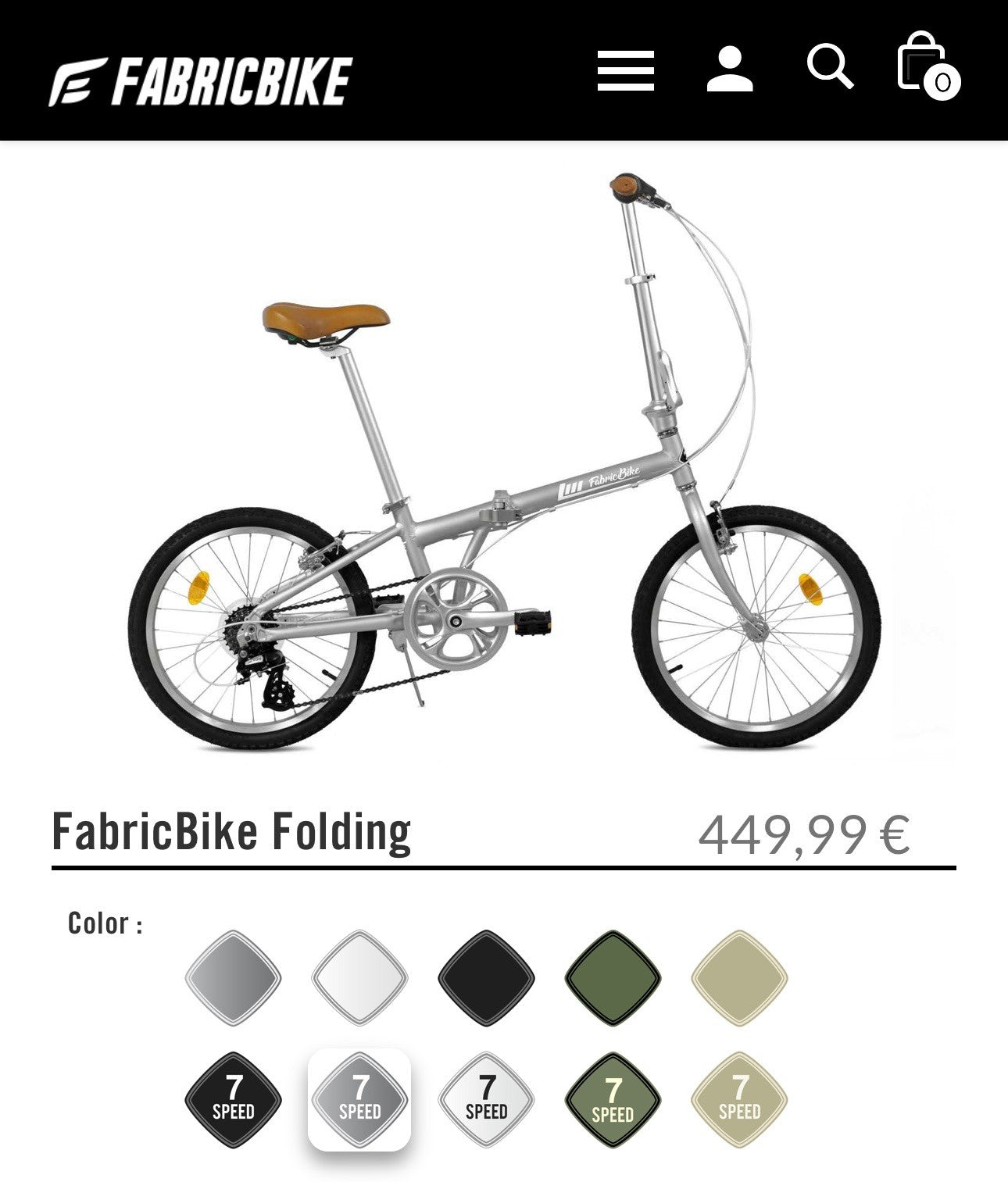 FabricBike 7-Speed Folding Bike Space Grey - Brand New In Unopened Box