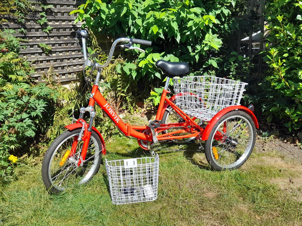 Jorvik 20” Folding Frame Trike Petite adults or children’s cargo Tricycle Red