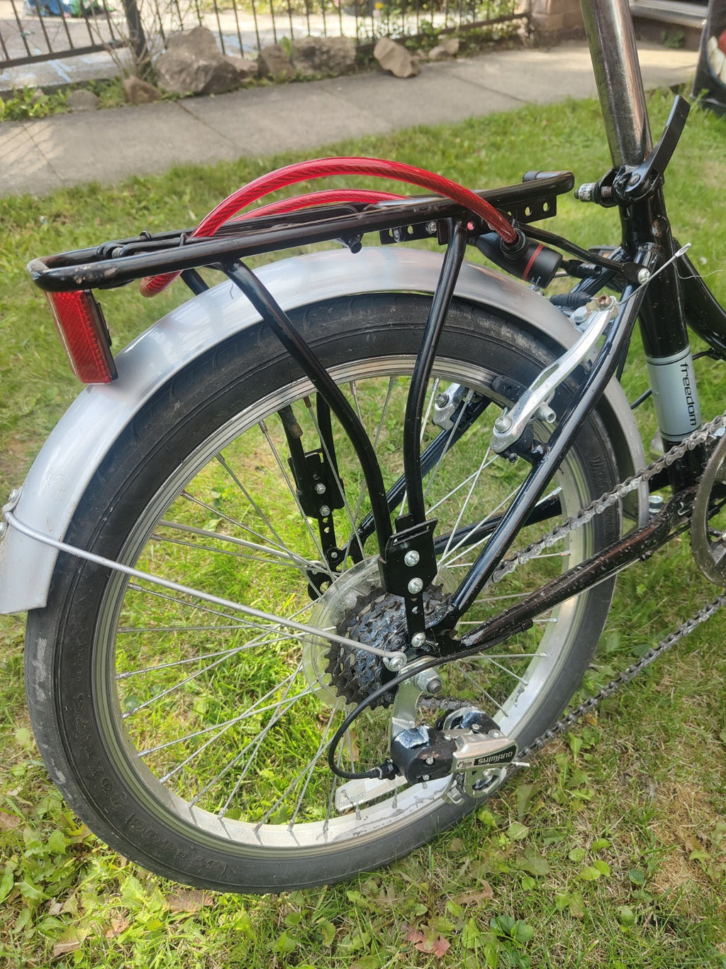 Kingston 20in Folding Bike 6-Speed Black/Silver Rear Rack Fenders + EXTRA'S
