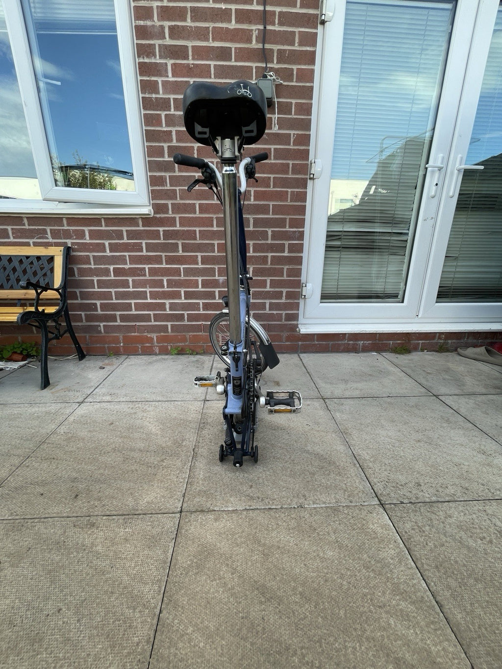 Brompton Folding Bike 16 in Blue with Mudguards, Side Pull Caliper Brakes