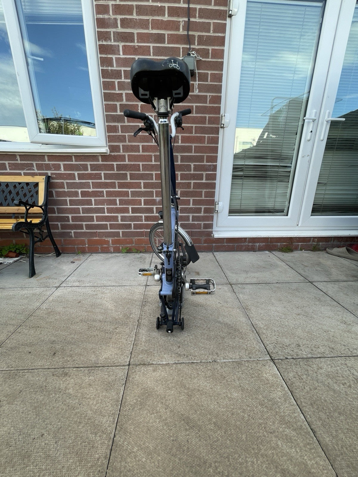 Brompton Folding Bike 16 in Blue with Mudguards, Side Pull Caliper Brakes
