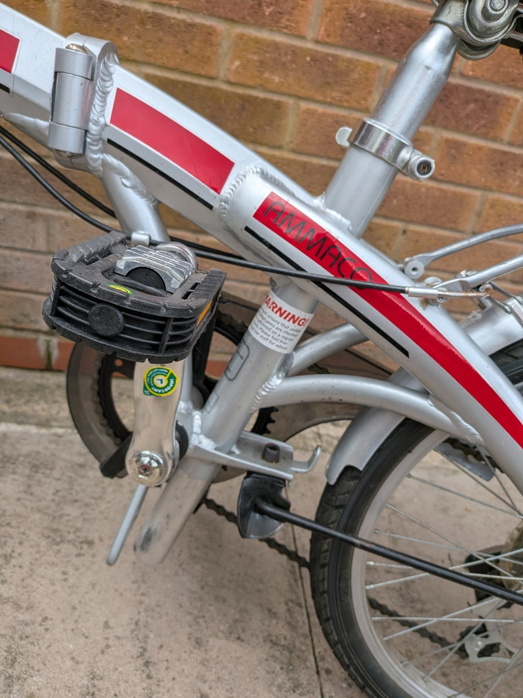 AMMACO Pakka Lite SE Silver Foldable Bicycle with Carry Bag