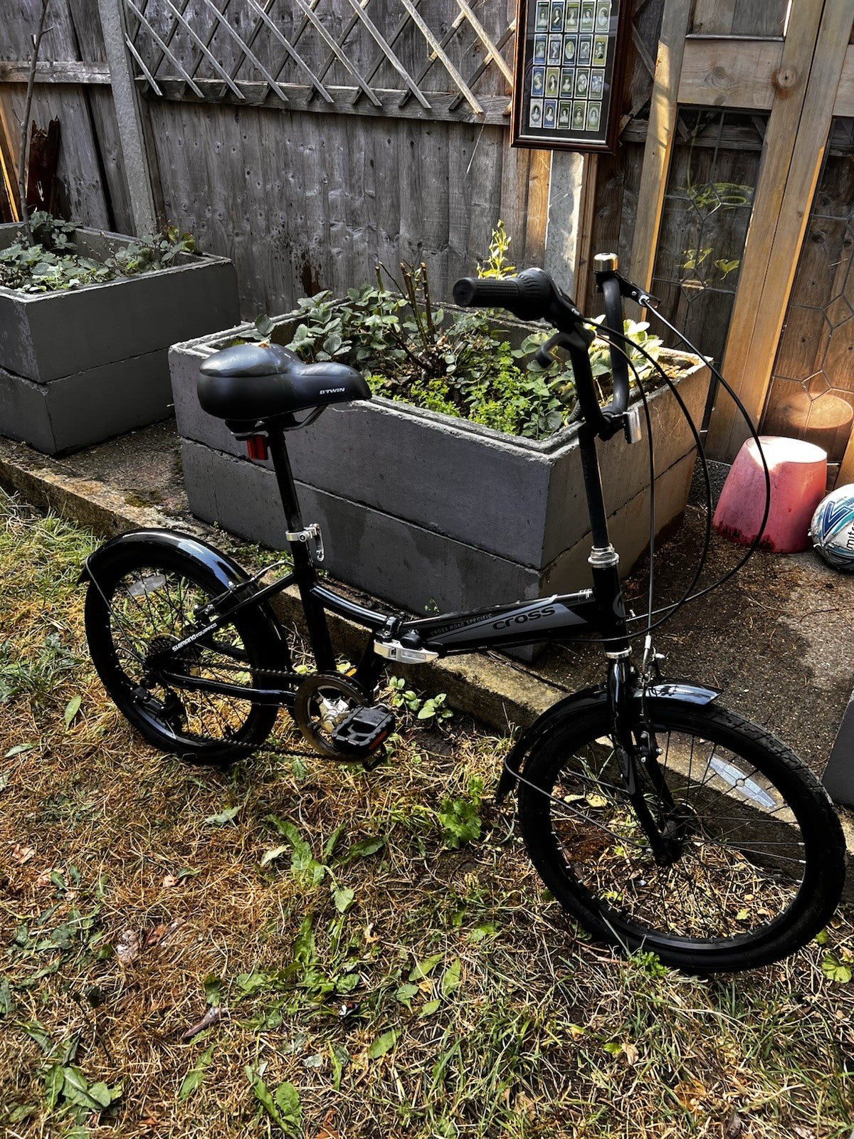 Cross 20” Folding Bike Shimano 7 Speed Adult Bicycle Black Foldable