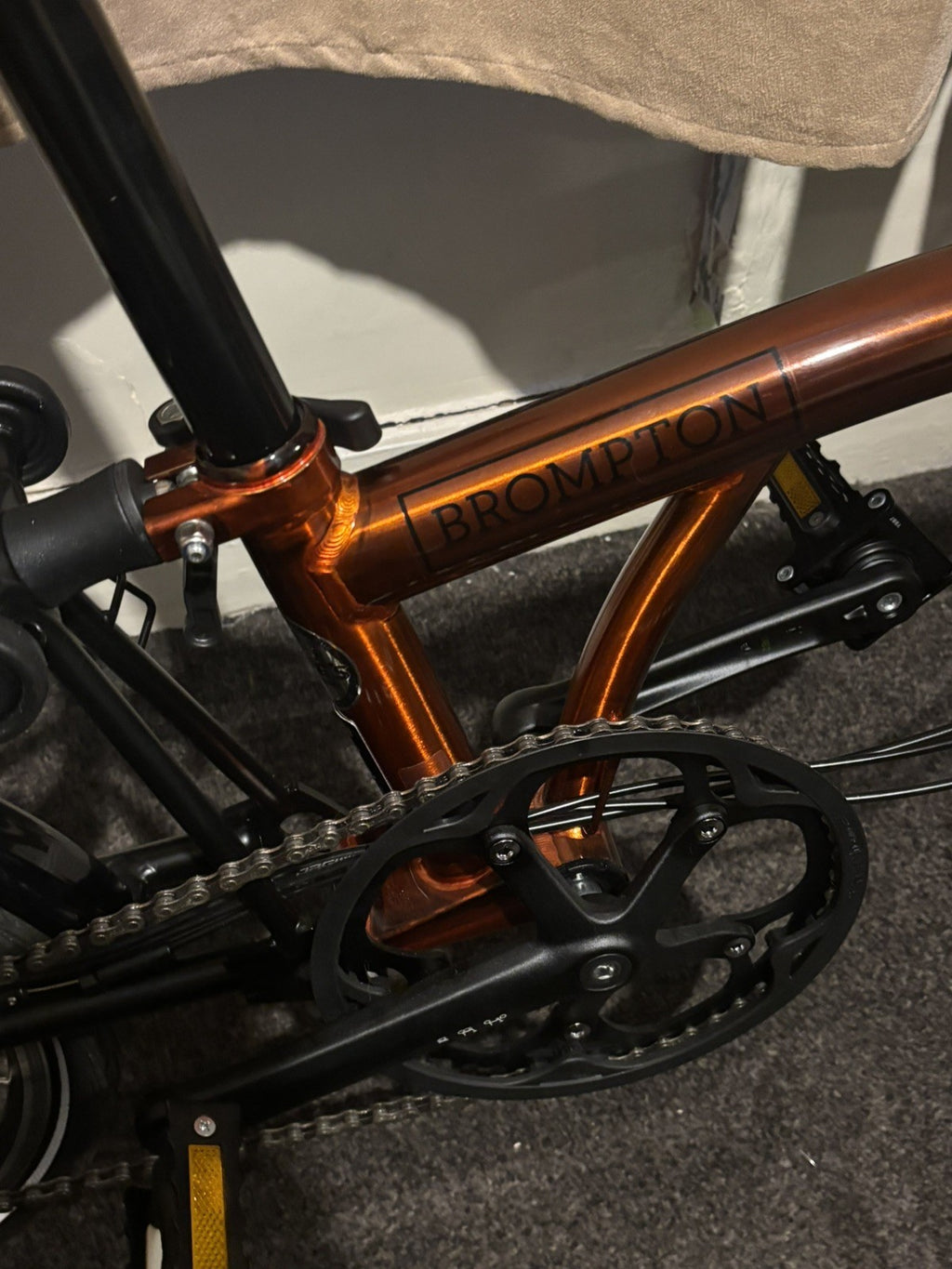 2024 Brompton C Line Flame Red Lacquer low bar 6 speed. ridden less than 5 miles