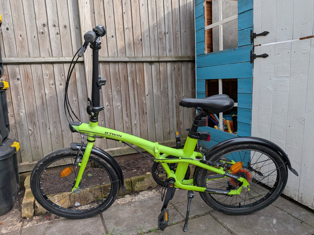 BTWIN Tilt 500 Neon Yellow 7 Speed Decathlon Folding Bike Great Condition Ch65
