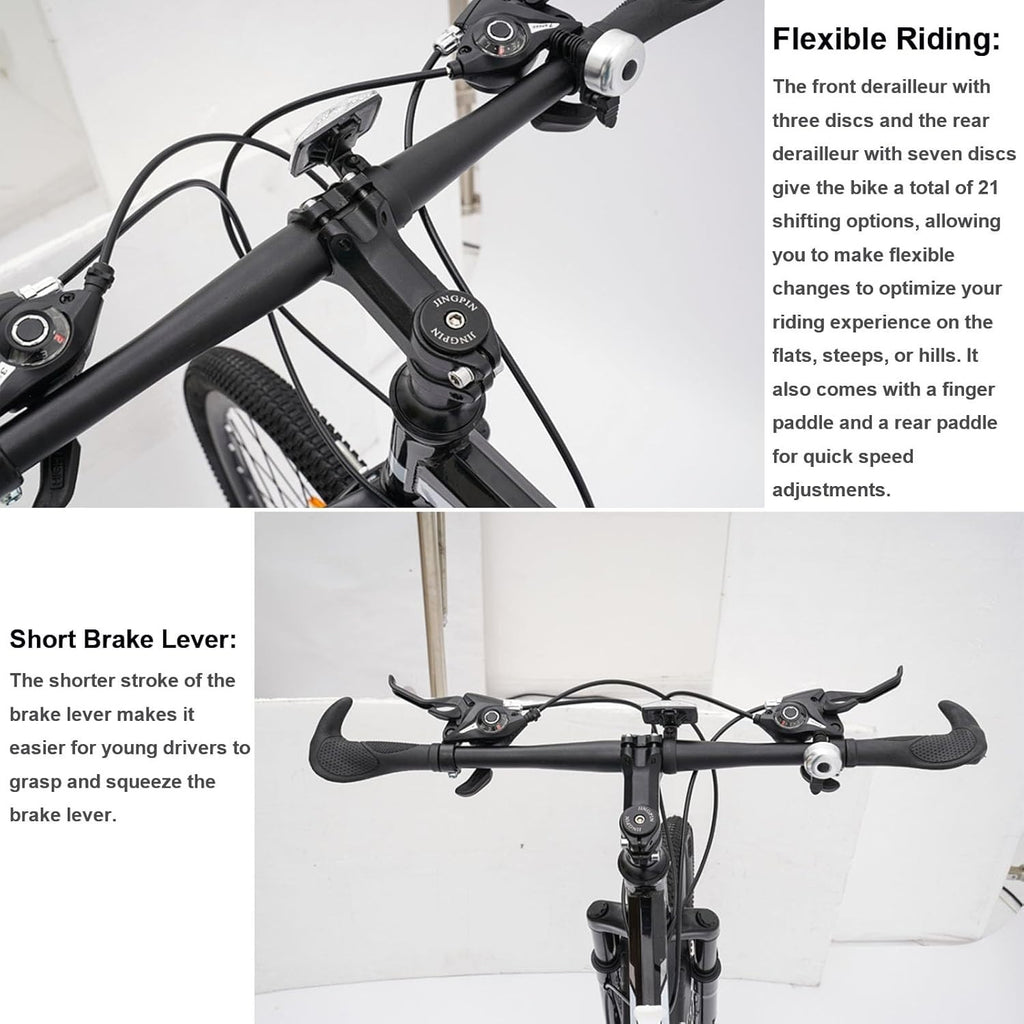 26" Folding Mountain Bike 21-Speed Disc Brake Carbon Steel Frame MTB