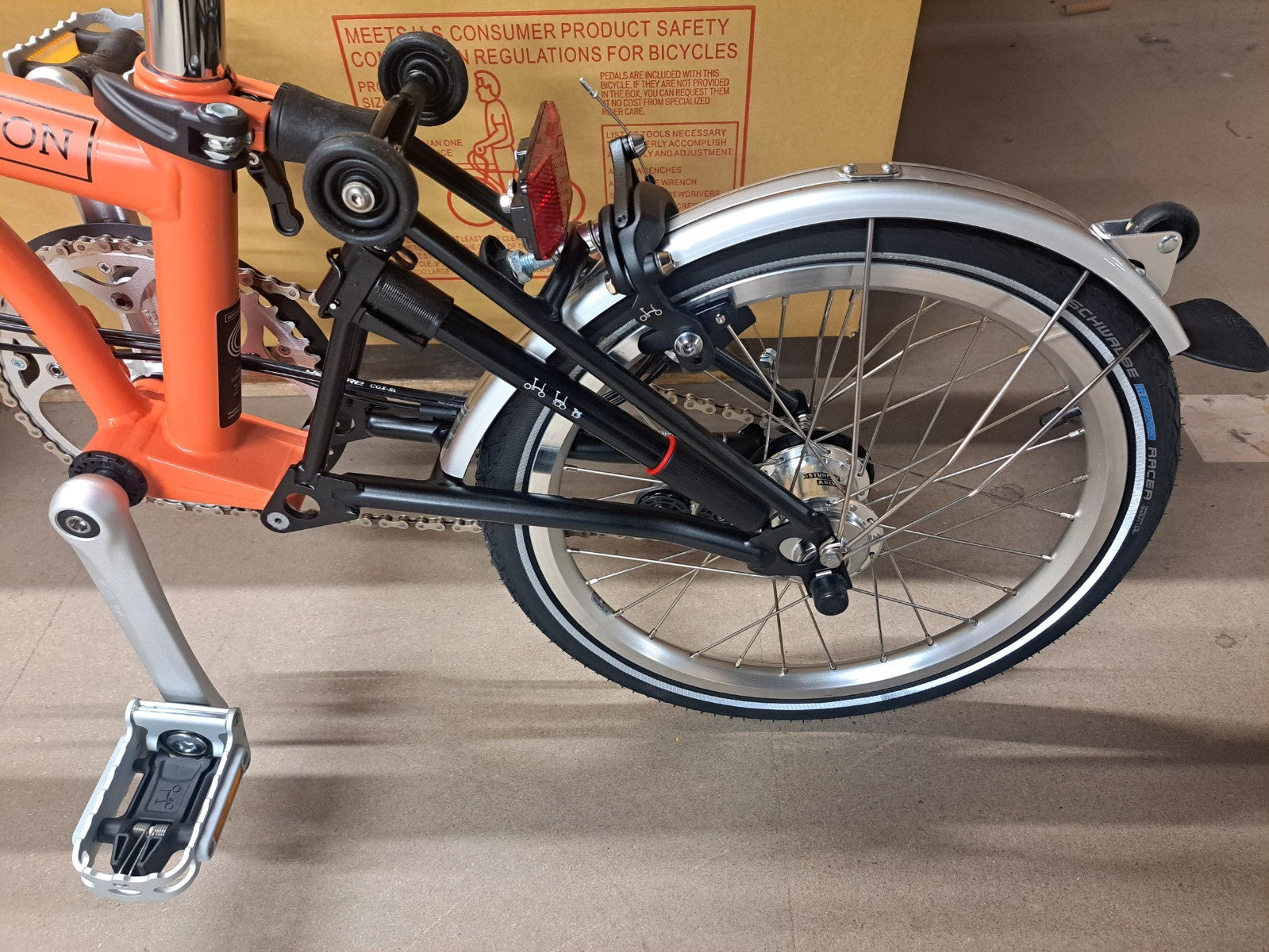 Brompton C-Line Explore Low bar Folding Bike Fire Coral